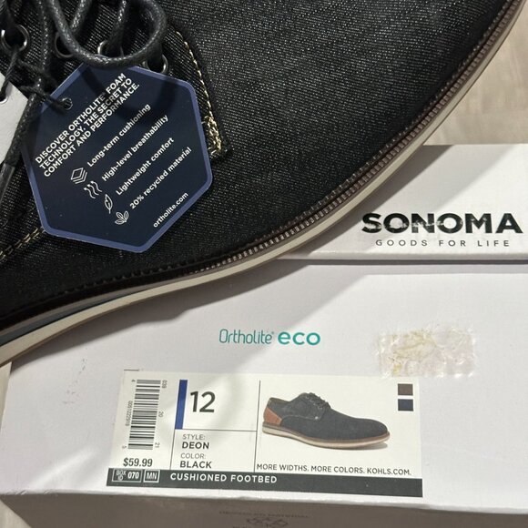NEW Men’s Sonoma Ortholite Eco Cushion Footbed Blackmesh Trace Shoes Size 12